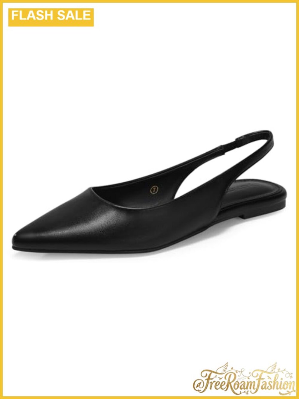 Pointed Toe Slingback Flats Faux Leather Slip On Dress Shoes